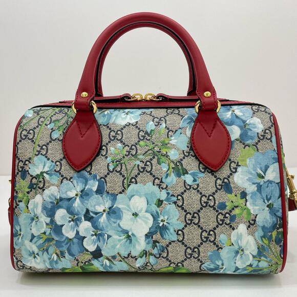 Gucci GG Blooms Floral Flower Shoulder Bag Blue Red Brown - Picture 2 of 15